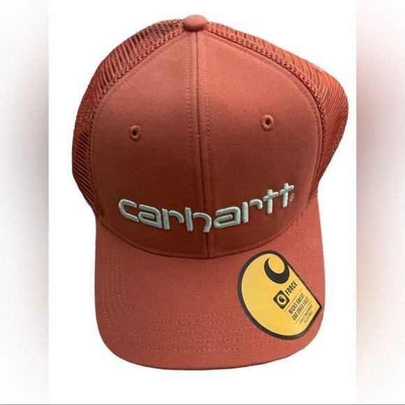 CARHARTT  Men's Canvas Mesh-Back Logo snap back  Burnt Orange Hat -one size - Picture 1 of 8